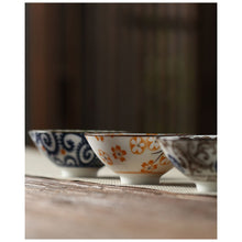 将图片加载到图库查看器,Japanese style Elegant Multicolor Blue and White Porcelain Tea Cup - Grade AA Porcelain Japanese Master Teacup from Japa