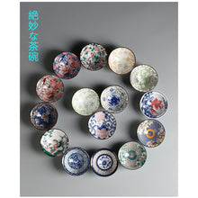 将图片加载到图库查看器,Japanese style Elegant Multicolor Blue and White Porcelain Tea Cup - Grade AA Porcelain Japanese Master Teacup from Japa