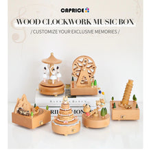 Muatkan imej ke dalam penonton Galeri, Wood Music Box Caja Musical Wooden Boxes Girls Clockwork Craft Free Engraved Birthday Gift Home Decoration Accessories