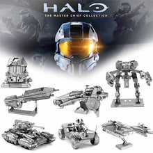 将图片加载到图库查看器，Hola Game 3D Metal Puzzles Guardians UNSC Scorpion Tank Action Figures Laser Manual Jigsaw Kits Children Educational gif
