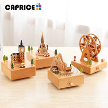 将图片加载到图库查看器，Wood Music Box Caja Musical Wooden Boxes Girls Clockwork Craft Free Engraved Birthday Gift Home Decoration Accessories
